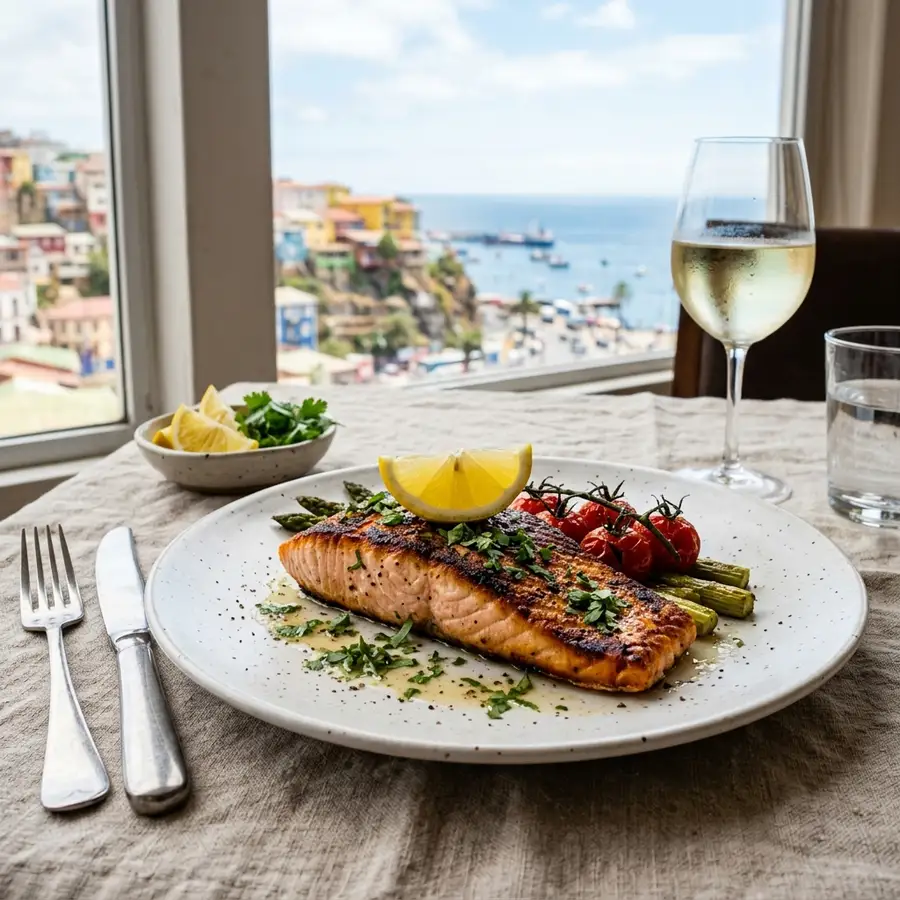 Salmón a la plancha con la piel dorada